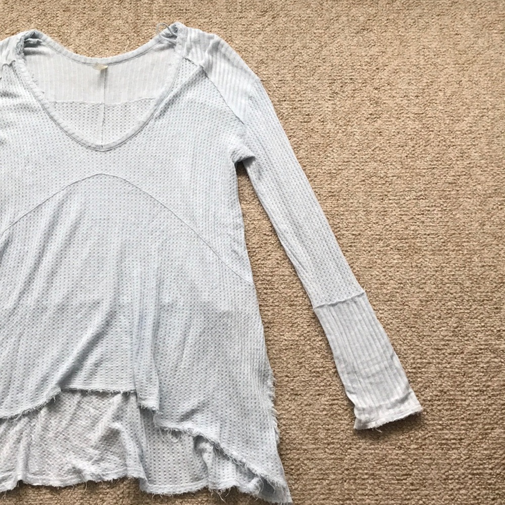 Free people long sleeve waffle shirt